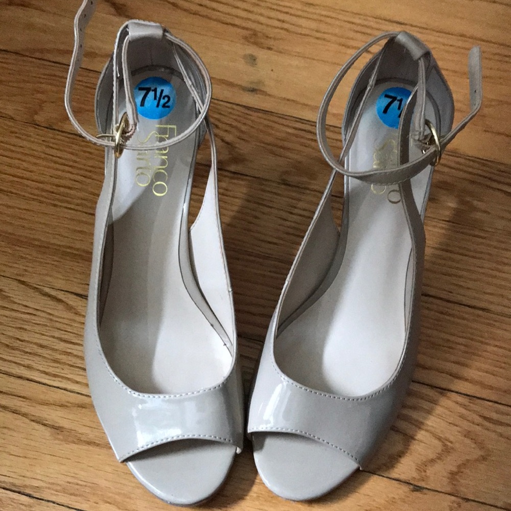Franco Sarto ankle strap with peep toe heels